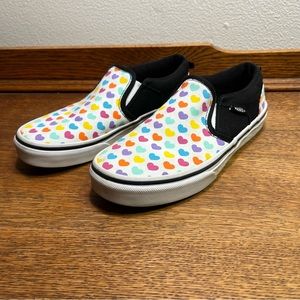 VANS ASHER Hearts Slip On MISSY Size 3 Sneaker Skate Shoes Retro Girls